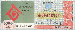 9 Mayıs 1994 Piyango Bileti Yarım Bilet PYB6605 - Gökçekoleksiyon
