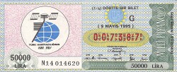 9 Mayıs 1995 Piyango Bileti Dörtte Bir Bilet PYB6659 - Gökçekoleksiyon
