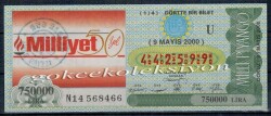 9 Mayıs 2000 Çeyrek Bilet PYB1744 - Gökçekoleksiyon