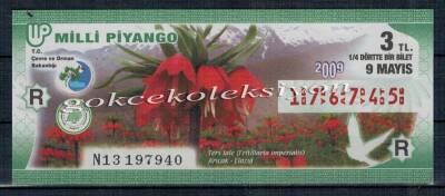 9 Mayıs 2009 Çeyrek Bilet PYB2208 - 1