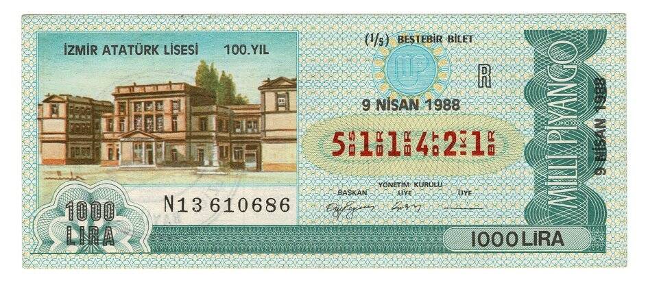 9 Nisan 1988 (15) Beşte Bir Bilet PYB5157 - 1