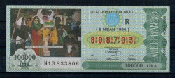 9 Nisan 1996 Çeyrek Bilet PYB1106 - Gökçekoleksiyon