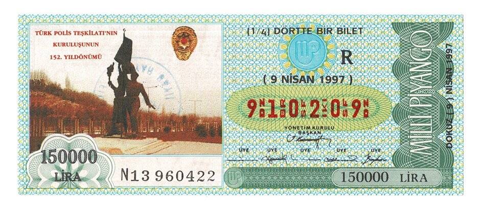 9 Nisan 1997 (14) Dörtte Bir Bilet PYB5094 - 1