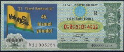 9 Nisan 1999 Çeyrek Bilet PYB2517 - Gökçekoleksiyon