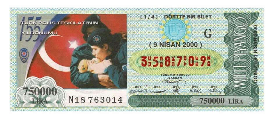 9 Nisan 2000 (14) Dörtte Bir Bilet PYB4894 - 1