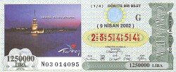 9 Nisan 2002 Piyango Bileti Dörtte Bir Bilet PYB6740 - Gökçekoleksiyon