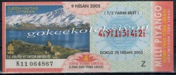 9 Nisan 2005 Yarım Bilet PYB1777 - Gökçekoleksiyon