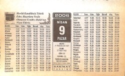 9 Nisan 2006 Takvim Yaprağı - Doğum Günü Hediyesi EFMN13256 - Gökçekoleksiyon