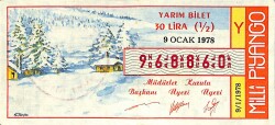 9 Ocak 1978 Piyango Bileti Yarım Bilet PYB6220 - Gökçekoleksiyon