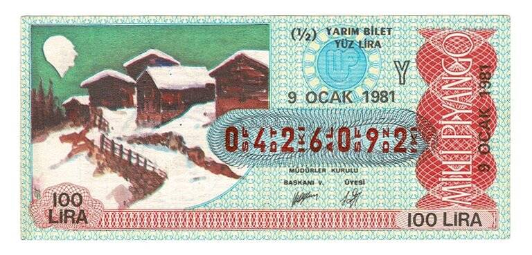 9 Ocak 1981 (12) Yarım Bilet PYB5382 - 1