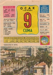 9 Ocak 1981 Takvim Yaprağı EFM(N)2733 - 1