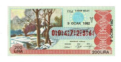 9 Ocak 1982 (12) Yarım Bilet (Y) PYB5870 - 1