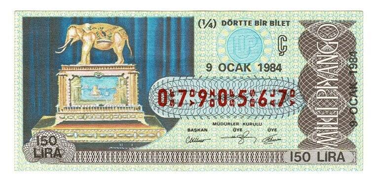 9 Ocak 1984 (14) Dörtte Bir Bilet PYB5248 - 1