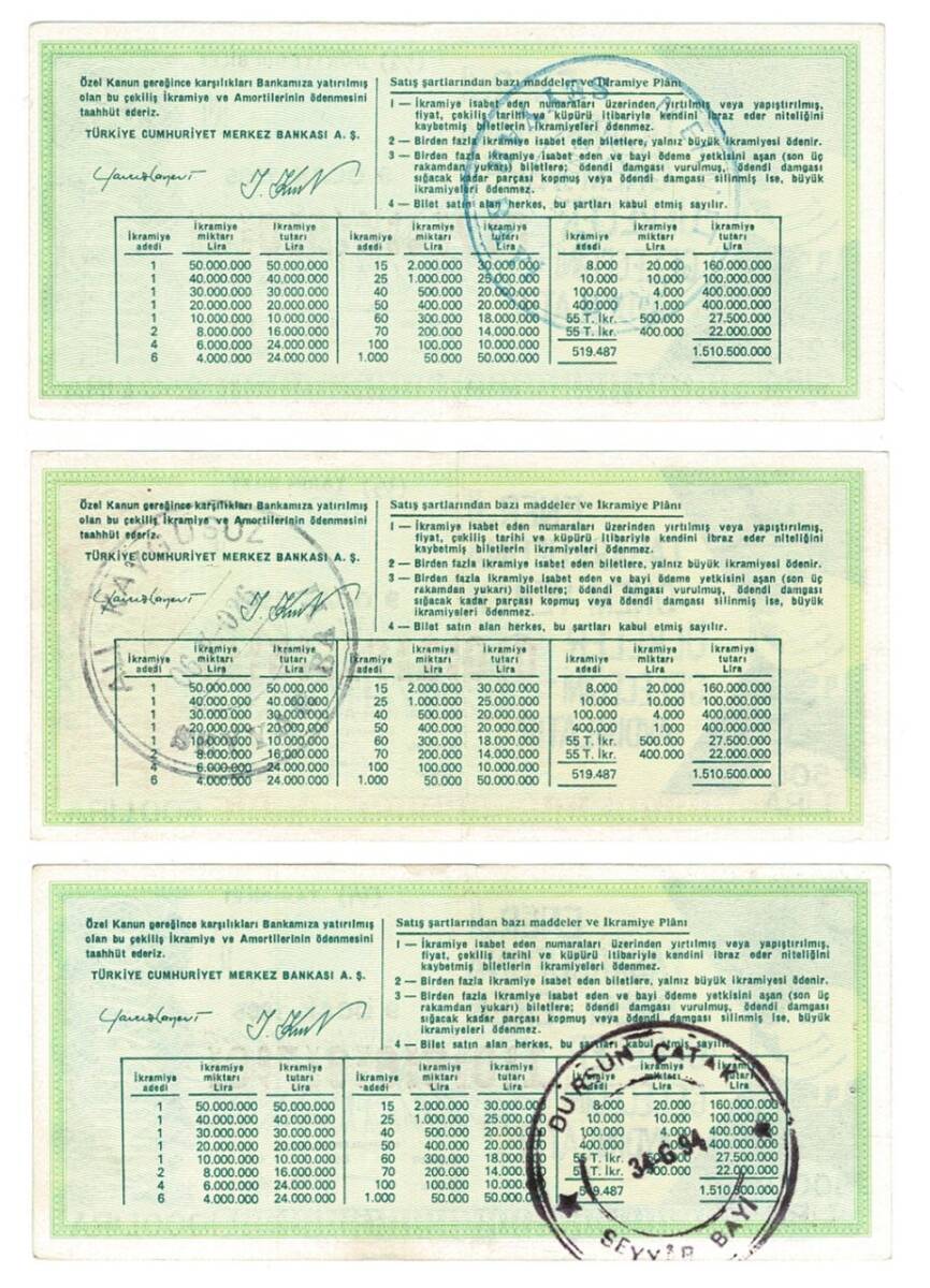 9 Ocak 1985 Çeyrek ,Yarım ve Tam Bilet N - Y - T PYB4305 - 2