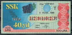 9 Ocak 1986 Piyango Bileti Yarım Bilet PYB265 - Gökçekoleksiyon