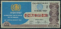 9 Ocak 1987 Piyango Bileti Çeyrek Bilet PYB934 - Gökçekoleksiyon