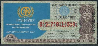 9 Ocak 1987 Piyango Bileti Çeyrek Bilet PYB934 - 1