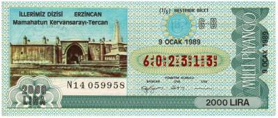 9 Ocak 1989 Beştebir Bilet PYB3133 - 1