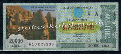 9 Ocak 1993 Çeyrek Bİlet PYB2078 - 1