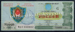 9 Ocak 2000 Çeyrek Bilet PYB1733 - Gökçekoleksiyon