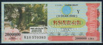 9 Ocak 2002 Yarım Bilet PYB1859 - 1