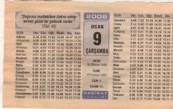 9 Ocak 2008 Takvim Yaprağı EFM(N)4996 - Gökçekoleksiyon