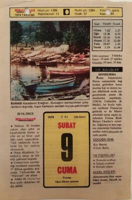9 Şubat 1979 Takvim Yaprağı - Doğum Günü Hediyesi EFM(N)7601 - 1