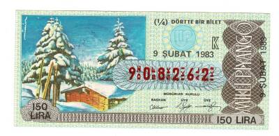 9 Şubat 1983 (14) Çeyrek Bilet (K) PYB5925 - 1