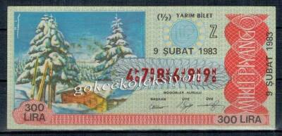 9 Şubat 1983 Yarım Bilet PYB1854 - 1