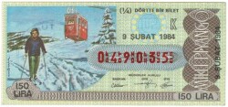 9 Şubat 1984 Piyango Bileti Çeyrek Bilet PYB3421 - Gökçekoleksiyon