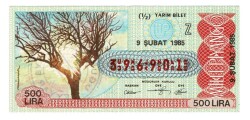 9 Şubat 1985 (12) Yarım Bilet PYB5057 - Gökçekoleksiyon