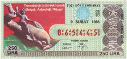 9 Şubat 1986 Piyango Bileti Çeyrek Bilet PYB3322 - Gökçekoleksiyon