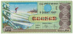 9 Şubat 1987 Piyango Bileti Çeyrek Bilet PYB3256 - Gökçekoleksiyon