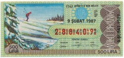 9 Şubat 1987 Piyango Bileti Çeyrek Bilet PYB3257 - Gökçekoleksiyon