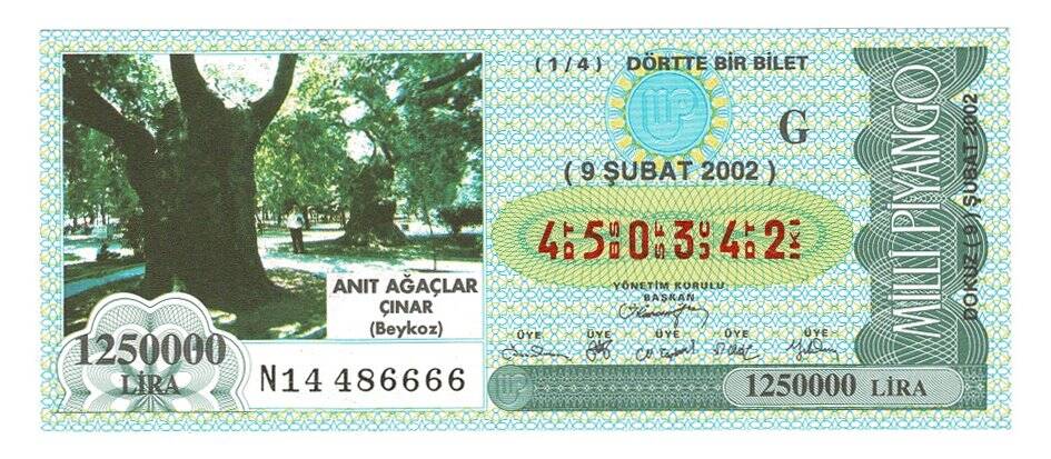 9 Şubat 2002 Çeyrek Bilet PYB4833 - 1