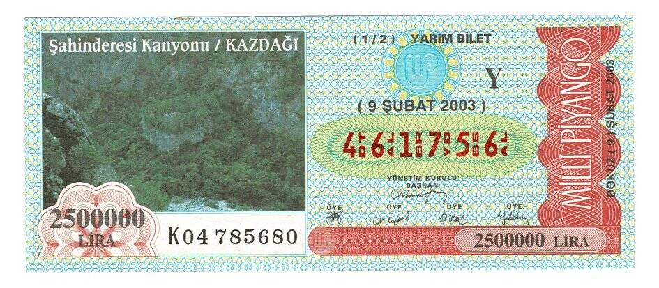 9 Şubat 2003 (14) Dörtte Bir Bilet PYB4879 - 1