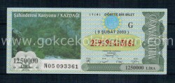 9 Şubat 2003 Çeyrek Bilet PYB1405 - Gökçekoleksiyon