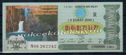 9 Şubat 2004 Çeyrek Bilet PYB2184 - Gökçekoleksiyon