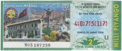 9 Şubat 2006 Piyango Bileti Çeyrek Bilet - Nazilli PYB3571 - Gökçekoleksiyon