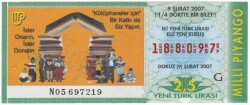 9 Şubat 2007 Çeyrek Bilet PYB3489 - 1