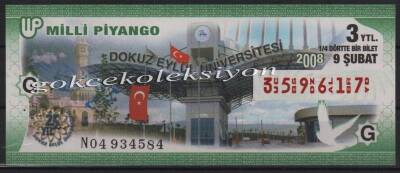 9 Şubat 2008 Çeyrek Bilet PYB2397 - 1