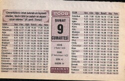 9 Şubat 2008 Takvim Yaprağı - Doğum Günü Hediyesi EFM(N)7503 - Gökçekoleksiyon