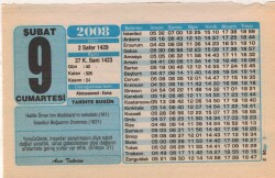 9 Şubat 2008 Takvim Yaprağı EFM(N)5585 - 3