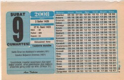 9 Şubat 2008 Takvim Yaprağı EFM(N)5585 - 1