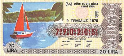 9 Temmuz 1979 Piyango Bileti Çeyrek Bilet PYB6245 - 1