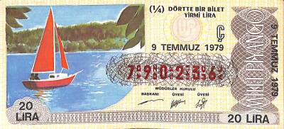 9 Temmuz 1979 Piyango Bileti Çeyrek Bilet PYB6265 - 1