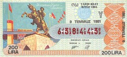 9 Temmuz 1981 Piyango Bileti Yarım Bilet PYB6365 - Gökçekoleksiyon