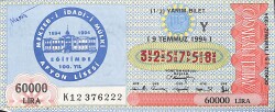 9 Temmuz 1994 Piyango Bileti Yarım Bilet PYB6727 - Gökçekoleksiyon