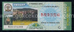 9 Temmuz 2005 Piyango Bileti Çeyrek Bilet - Yozgat - Gökçekoleksiyon
