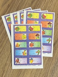 90’lar Retro Meyve Karakterli Okul Etiketleri AOB6229 - Gökçekoleksiyon
